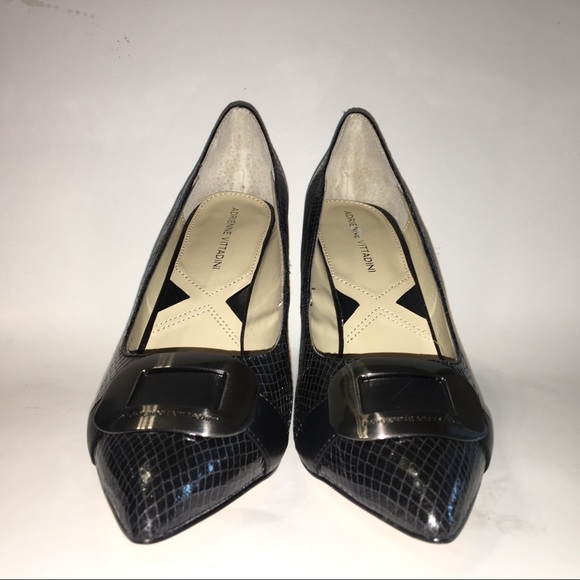 Adrienne Vittadini Heels Buckle Toe Snake Skin Sz9 - Picture 4 of 8